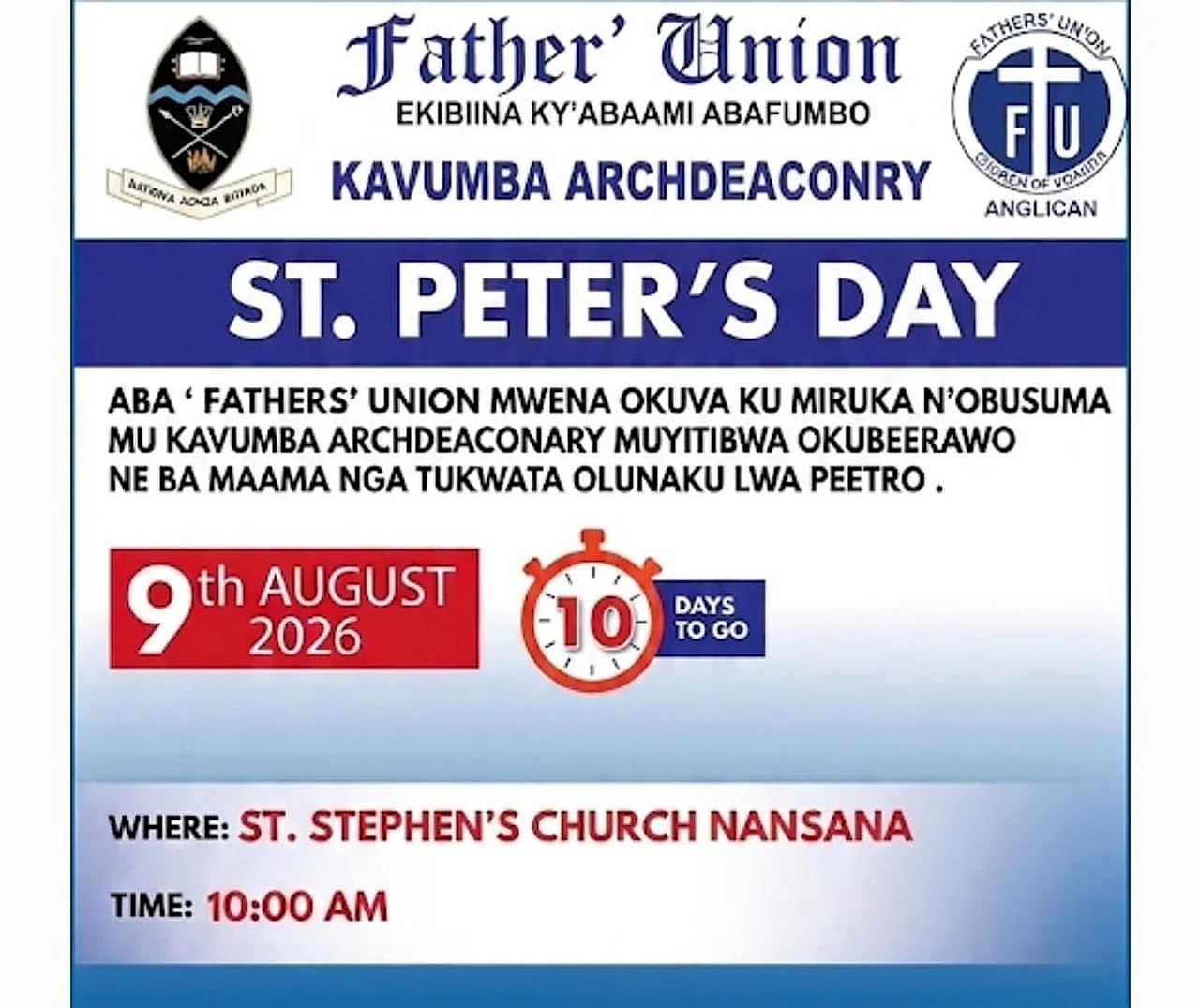 Kavumba Archdeconary St Peter's Celebration